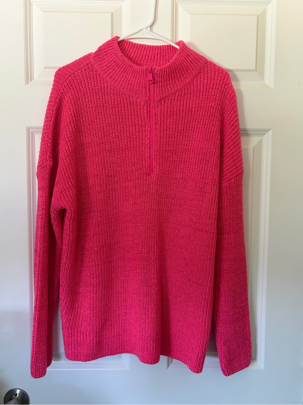 Women’s Hot Pink Half-Zip Knit Sweater